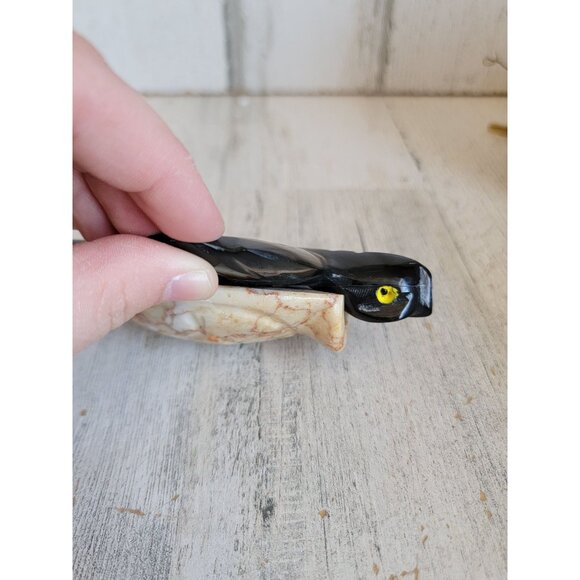 Stone carved Turtle black unique vintage figure home decor - Picture 5 of 7